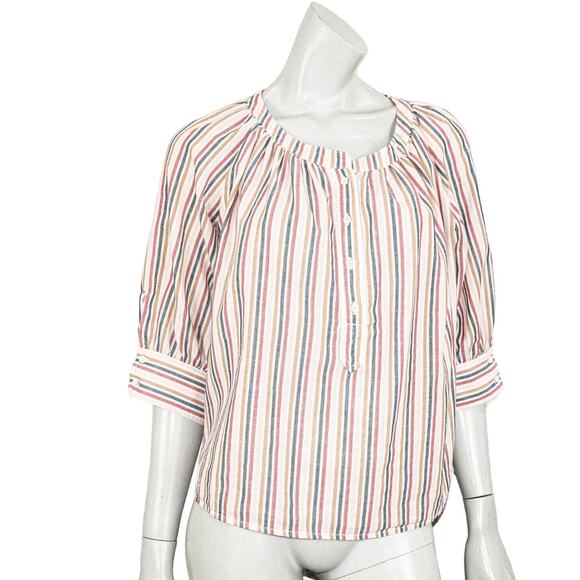 XiRENA Women's Pullover Blouse Multi color Stripe Half Sleeve size XS - Picture 1 of 8